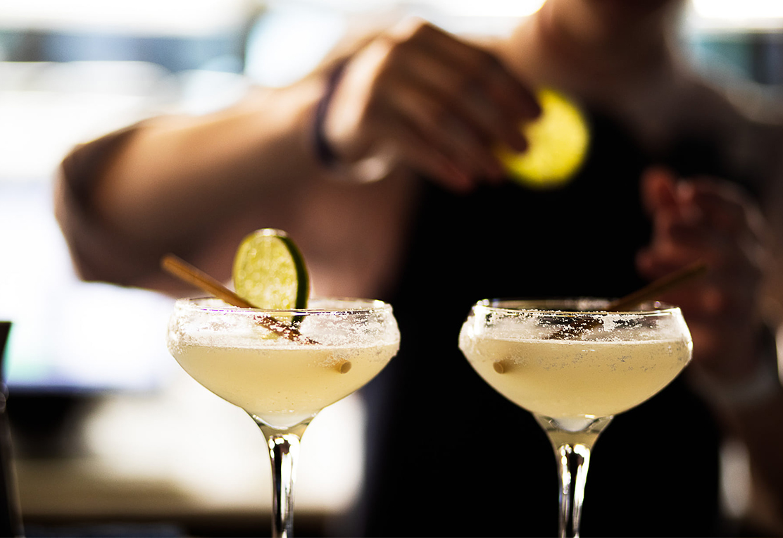 2 glasses of cocktails at Alida