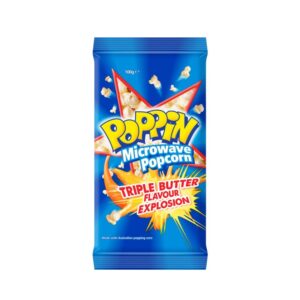 Poppin Microwave popcorn triple butter flavour