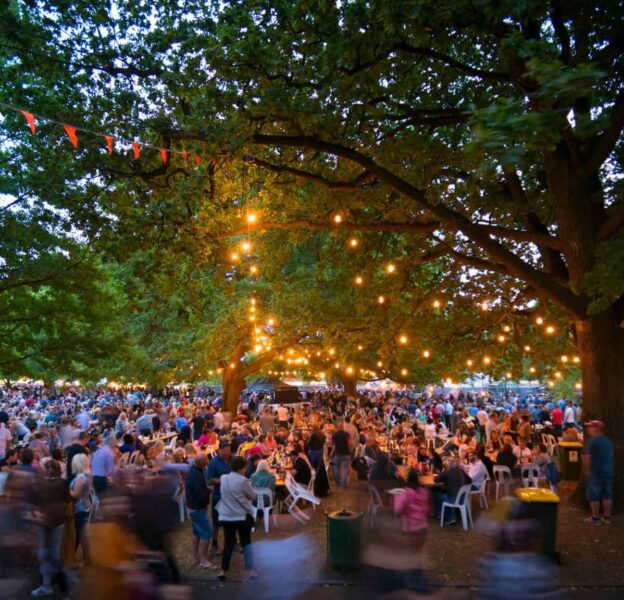 Large public gathering in Launceston City Park