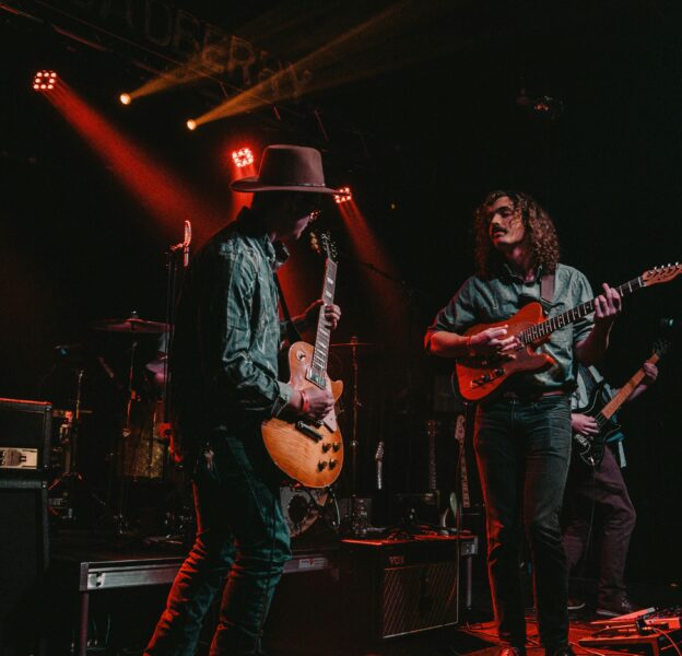 The image of live band performance
